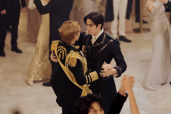 Two men dance in a ballroom in "The Next Prince".